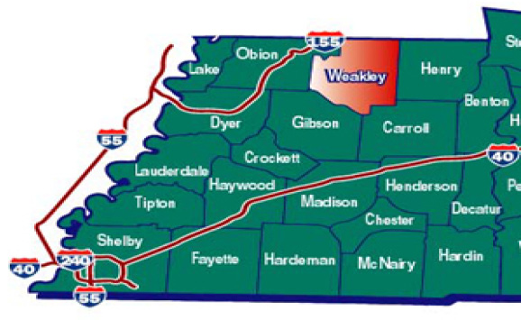Weakley County Map
