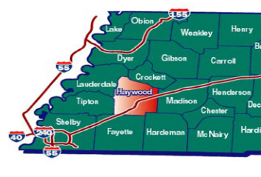 Haywood County Map